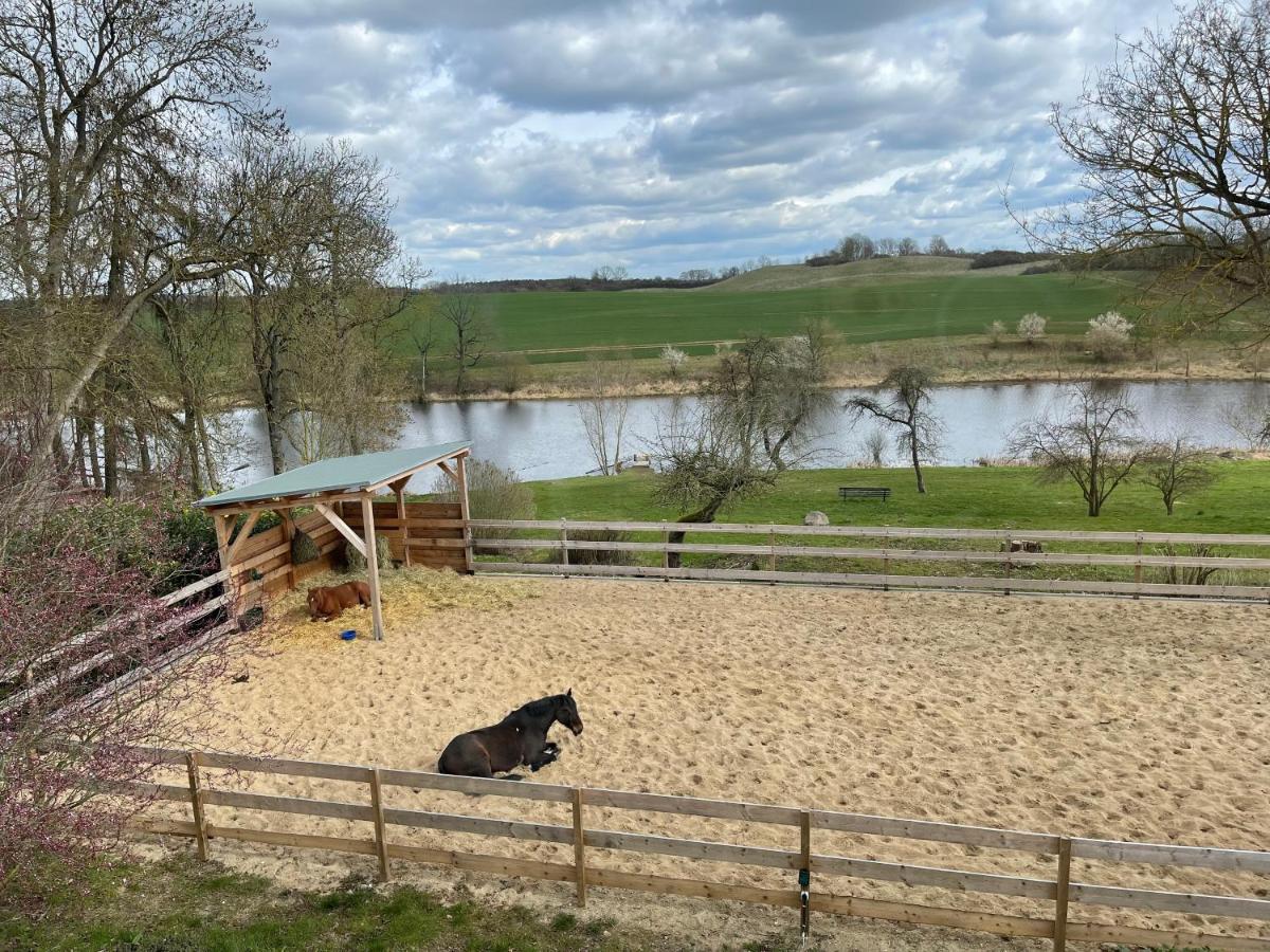 Ferienwohnung Mit Kamin Und Traumhafter Dachterrasse Mit Weitblick In Die Natur Neu Gaarz Buitenkant foto